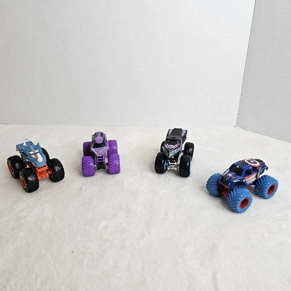 Lot of 4 Monster Jams Truck Toys, 1:64 Scale